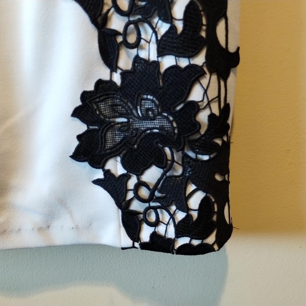 NWOT / BETSEY JOHNSON shell midi dress with lace appliques - Picture 8 of 11